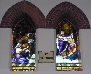 These stained glass windows in St Peter's Catholic Church, Surry Hills, Sydney commemorate the Garvey and Hogan parents' lives.